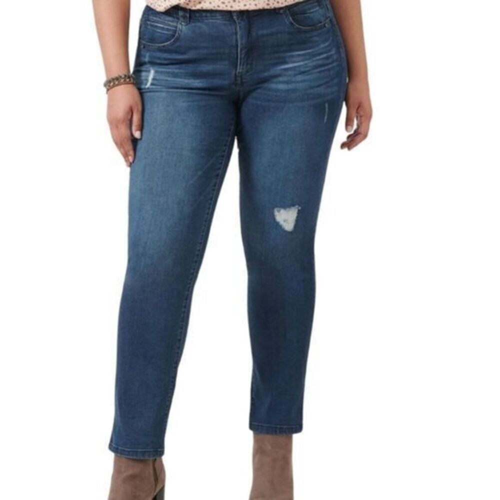 Democracy "Absolution Distressed Blue Girlfriend Jeans Plus Size 24W Comfortable